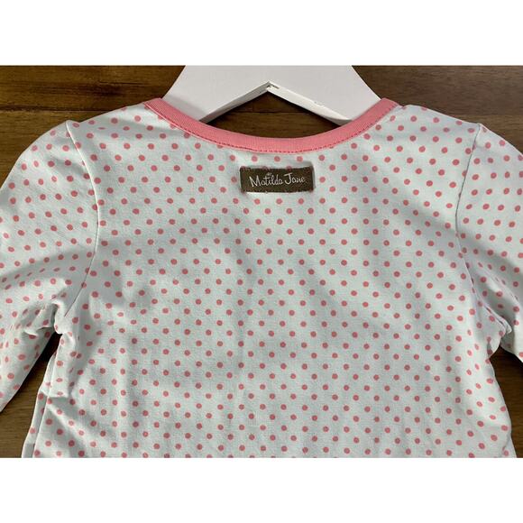 Matilda Jane The Adventure Begins Jump Rope Tunic Green Pink Polka Dot Knit Top - Picture 8 of 9